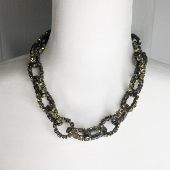 J. Crew Jewelry - J crew chunky gold chain necklace green jewel